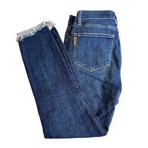 Paige womens jeans Verdugo ankle blue stretch denim cuffed raw hem Sz 27 US 4